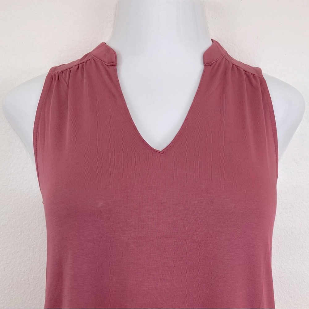 Lush Sleeveless V-Neck Mini Dress Marsala - Picture 2 of 7